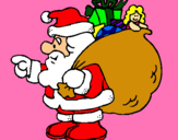 Dibujo Papa Noel con el saco de regalos pintado por YoooRocio