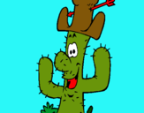 Dibujo Cactus con sombrero pintado por dieguiog