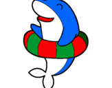 Dibujo Delfín con flotador pintado por fernando23