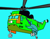 Dibujo Helicóptero al rescate pintado por niebes