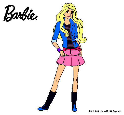 Dibujo Barbie juvenil pintado por aru-14