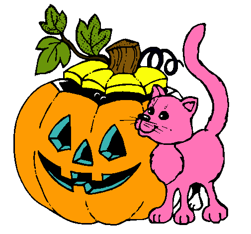 Calabaza y gato