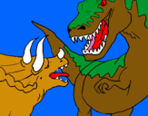 Dibujo Lucha de dinosaurios pintado por acgs