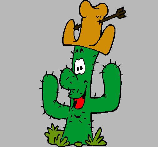 Dibujo Cactus con sombrero pintado por ianuchi