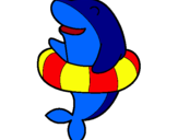 Dibujo Delfín con flotador pintado por dayana14