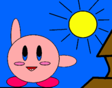 Dibujo Kirby en un día soleado pintado por eeve