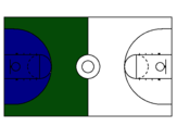 Dibujo Cancha pintado por basquet