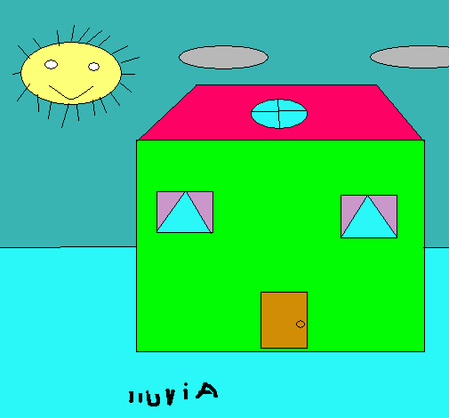Dibujo Casa y lluvia pintado por jessi215