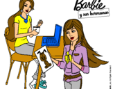 Dibujo Barbie y su hermana merendando pintado por BARDI