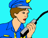 Dibujo Policía con el walkie pintado por bjncfcvvvb 