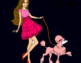 Dibujo Barbie paseando a su mascota pintado por 94766663