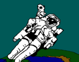 Dibujo Astronauta en el espacio pintado por sergio6to