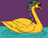 Dibujo Cisne con flores pintado por mariopopu