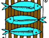 Dibujo Pescado a la brasa pintado por YAELIMONSERR