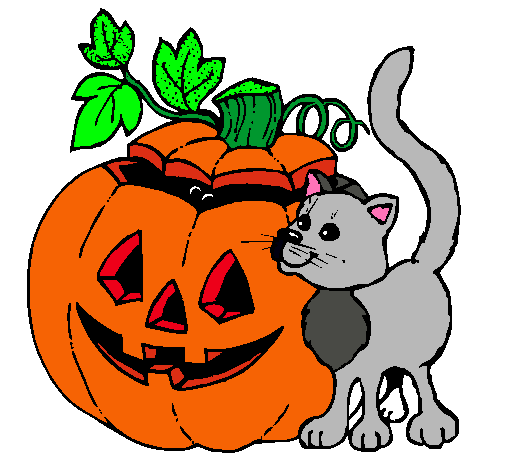 Calabaza y gato