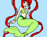 Dibujo Sirena con perlas pintado por Miss_Bonit