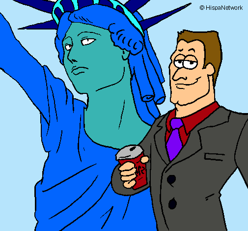 Dibujo Estados Unidos de América pintado por sonianto