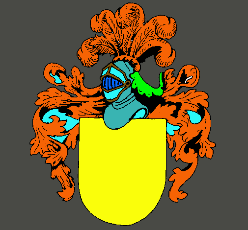 Dibujo Escudo de armas y casco pintado por swat