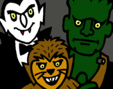 Dibujo Personajes Halloween pintado por fsdagafgc 