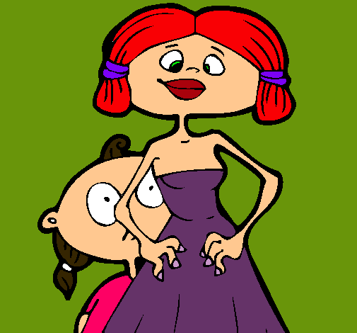 Dibujo Madre e hija  pintado por Helga