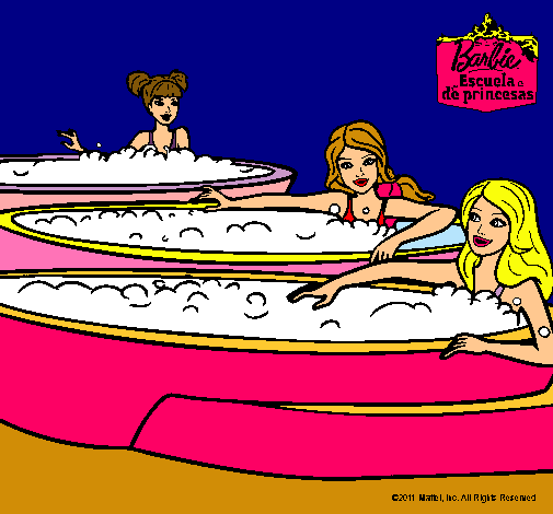 Barbie y sus amigas en el jacuzzi