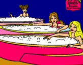 Dibujo Barbie y sus amigas en el jacuzzi pintado por asasasasasas