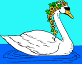 Dibujo Cisne con flores pintado por fantastic