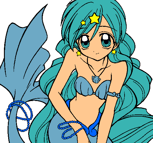 Dibujo Sirena pintado por Laura2