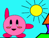 Dibujo Kirby en un día soleado pintado por claudeen