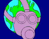 Dibujo Tierra con máscara de gas pintado por inesguadalup