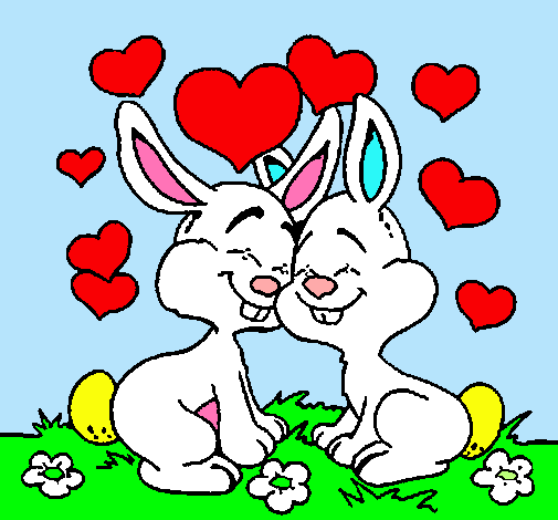 Dibujo Conejitos enamorados pintado por NancyF