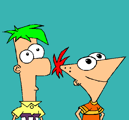 Dibujo Phineas y Ferb pintado por saico