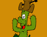 Dibujo Cactus con sombrero pintado por gabosar