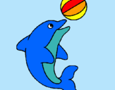 Dibujo Delfín jugando con una pelota pintado por valeghital