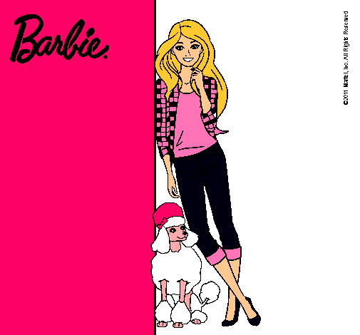 Barbie con cazadora de cuadros