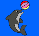 Dibujo Delfín jugando con una pelota pintado por nazodari