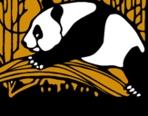 Dibujo Oso panda comiendo pintado por enanin
