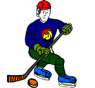 Dibujo Jugador de hockey sobre hielo pintado por rovi