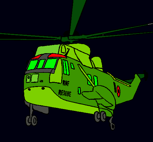 Dibujo Helicóptero al rescate pintado por burger