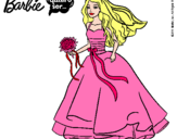 Dibujo Barbie vestida de novia pintado por camille8