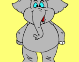 Dibujo Elefante contento pintado por fracis