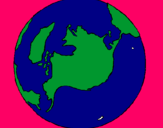 Dibujo Planeta Tierra pintado por claudeen