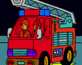 Dibujo Coche de Bomberos pintado por ISIDRO