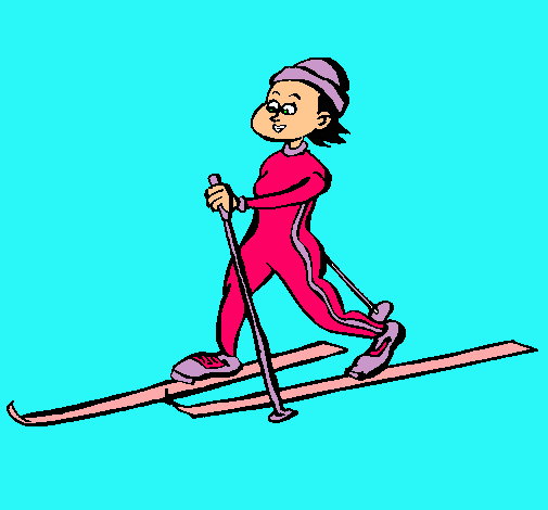 Dibujo Esquí de fondo pintado por Helga