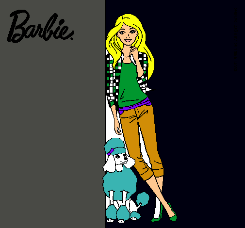 Barbie con cazadora de cuadros