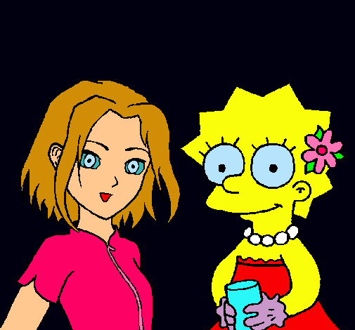 Dibujo Sakura y Lisa pintado por Zowiiin