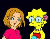 Dibujo Sakura y Lisa pintado por Zowiiin