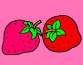 Dibujo fresas pintado por frutita