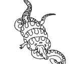 Dibujo Anaconda y caimán pintado por julioomar