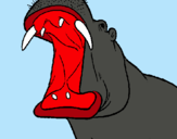 Dibujo Hipopótamo con la boca abierta pintado por ianuchi